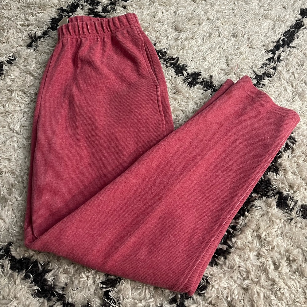 Vintage Fleece-Lined Joggers in Rose Pink